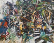 Nostalgie du Nicaragua, acrylique sur toile, 81x100cm, 2024