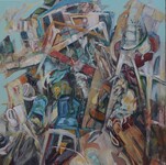 Int&eacute;rieur 5 ,acrylique sur toile, 80x80cm, 2023