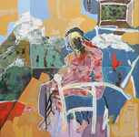 Int&eacute;rieur 4,acrylique sur toile,100x100cm, 2023